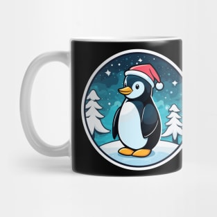 Penguin Christmas Illustration Mug